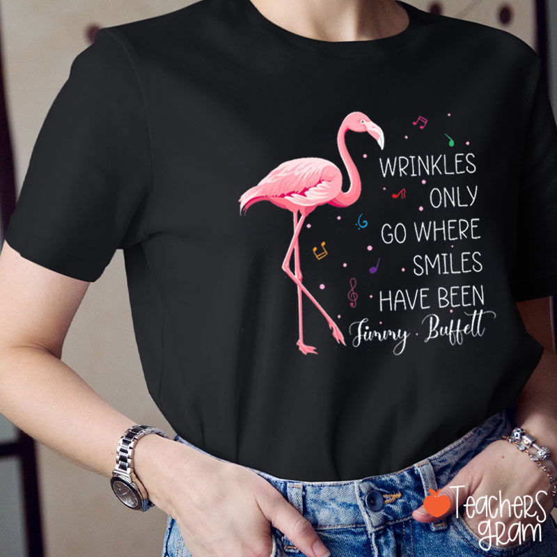 Wrinkles Only Go Where Smiles Have Been Teacher T-Shirt