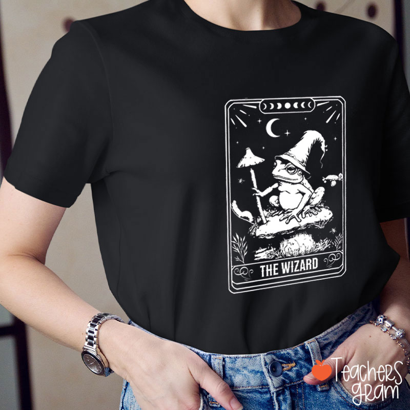The Wizard Frog Tarot Card Teacher T-Shirt