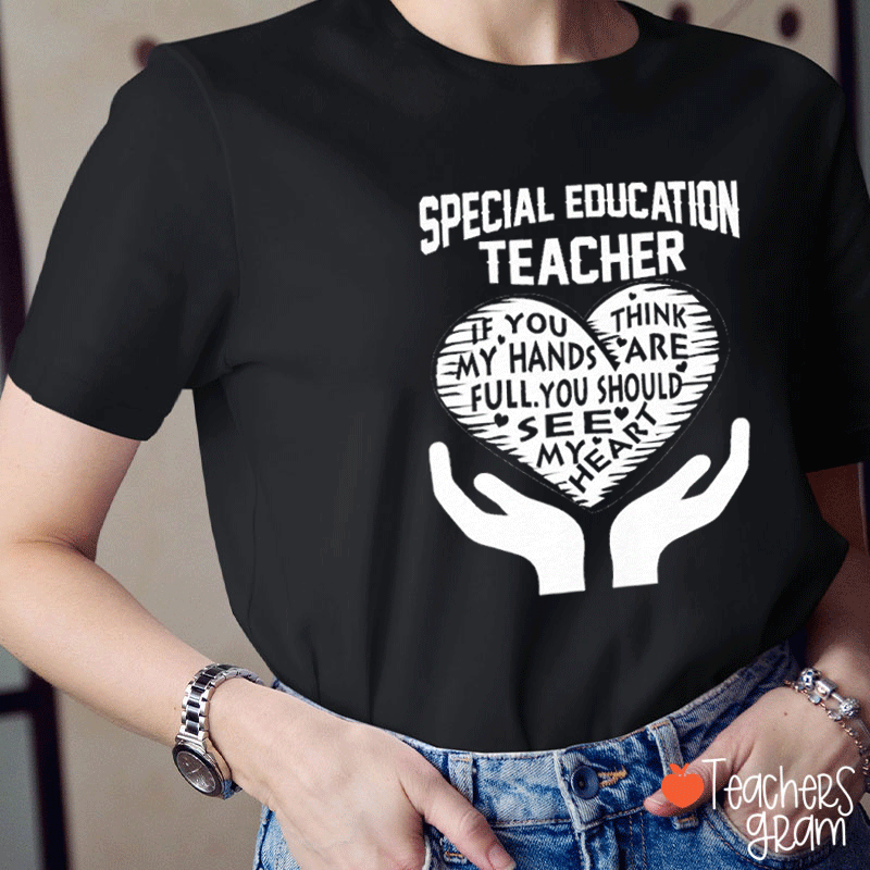 Special Education Teacher Heart Teacher T-Shirt