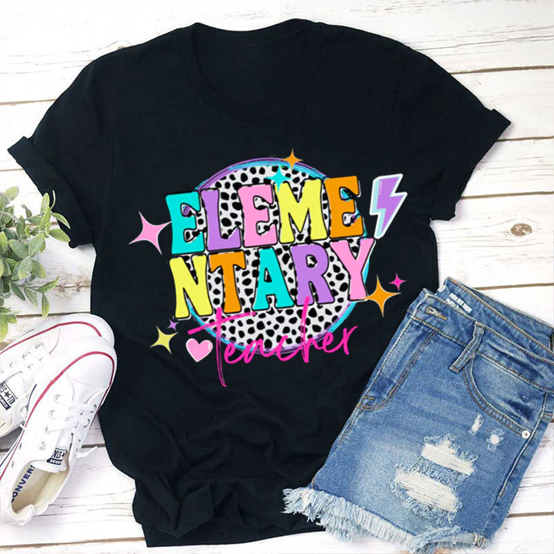 Personalized Colorful Shing Stars Teacher T-Shirt