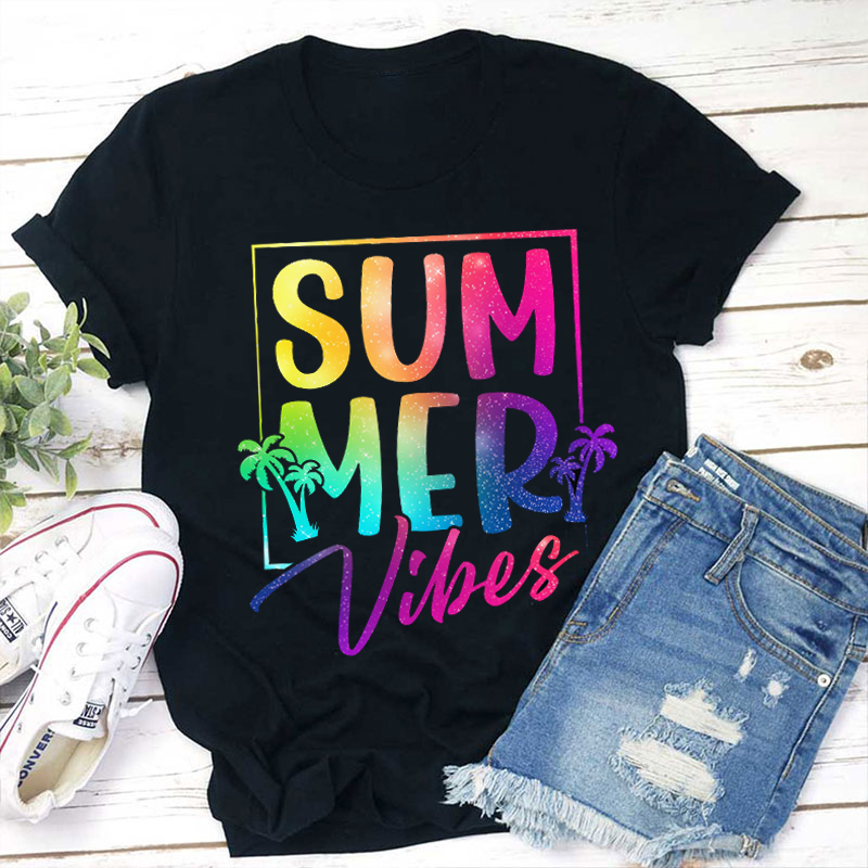 Cool Summer Vibes Teacher T-Shirt