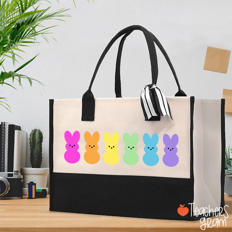 Easter Bunny Peeps Teacher Cotton Tote Bag