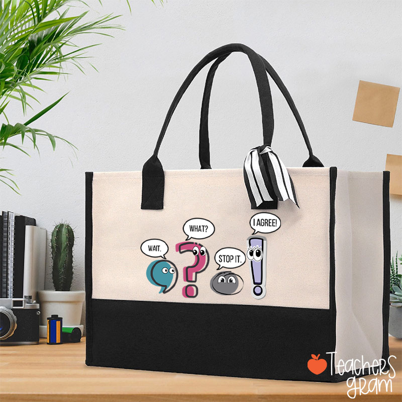 Grammar Wait What Stop It I Agree Teacher Cotton Tote Bag