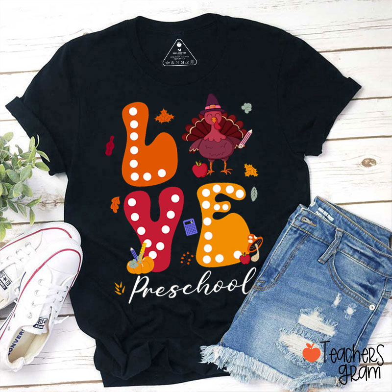 Personalized Love Turkey Teacher T-Shirt