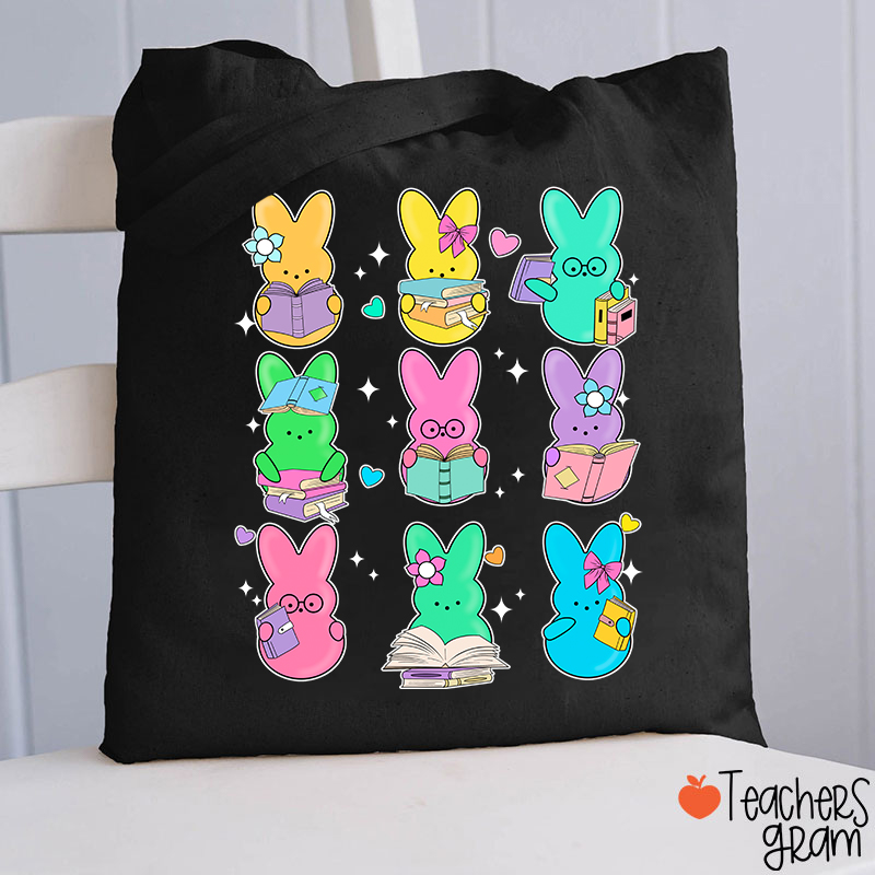Reading Bunny Teacher Tote Bag
