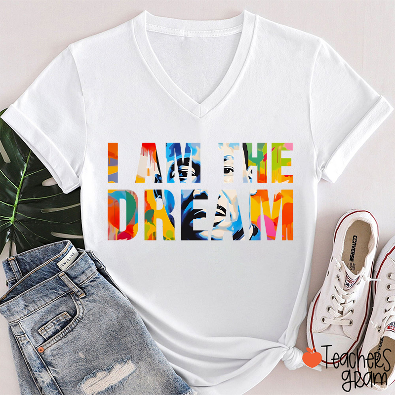 Dream Like A King Teacher Female V-Neck T-Shirt