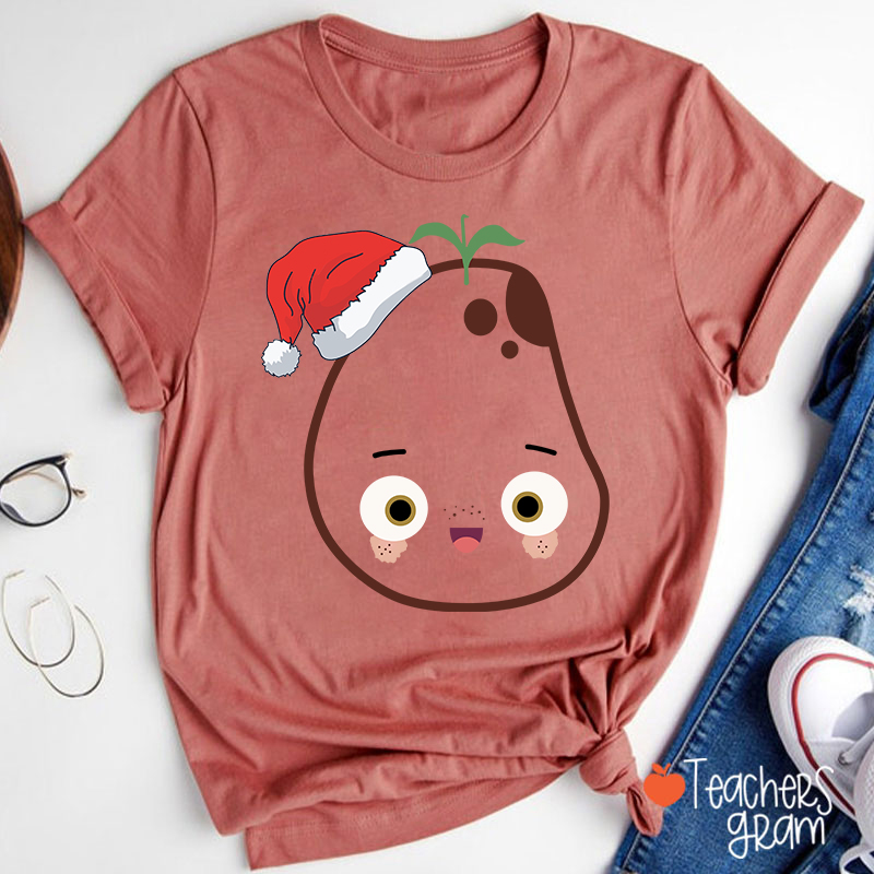 Personalized Book Character With Santa Hat Teacher T-Shirt