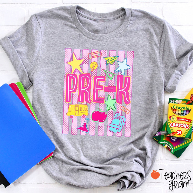 Personalized Preppy Striped Back To School Teacher T-Shirt