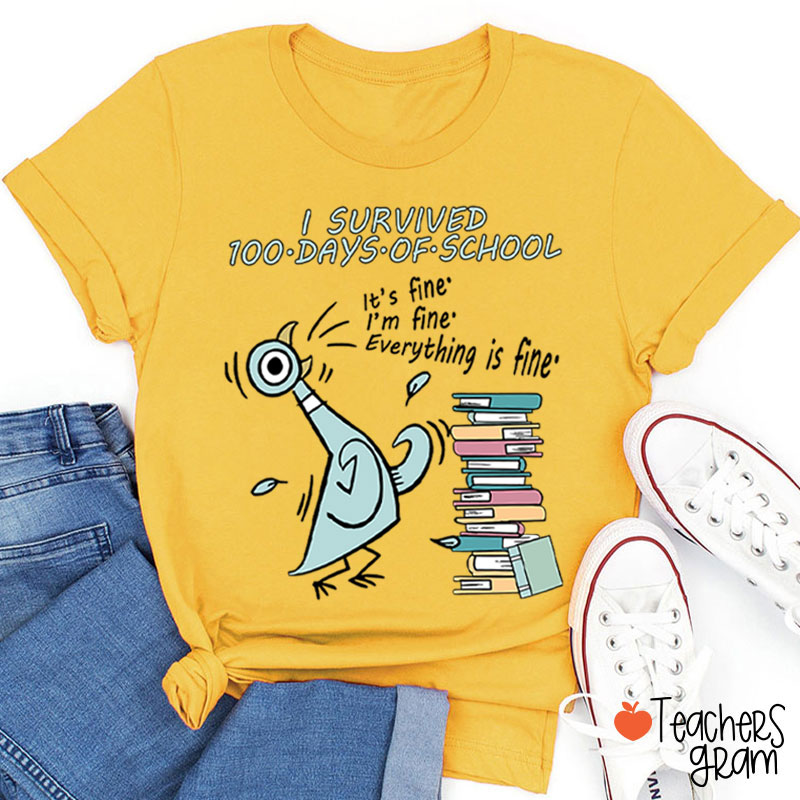 I Survived 100 Days Of School Teacher T-Shirt