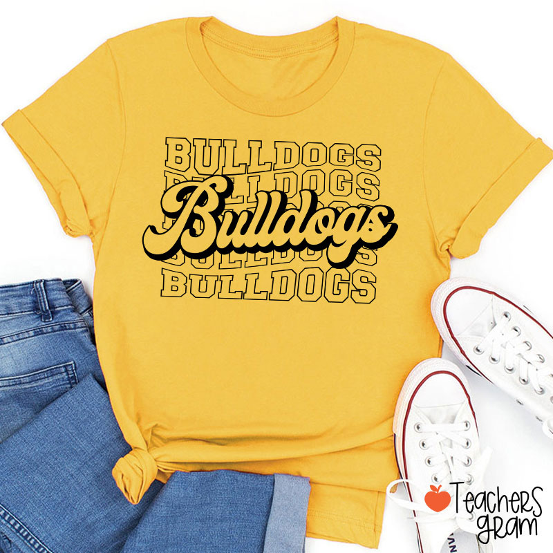 Personalized Mascot Wave School Spirit Teacher T-Shirt