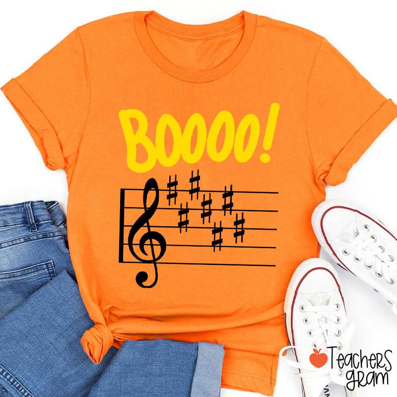 Boo Music Score Teacher T-Shirt