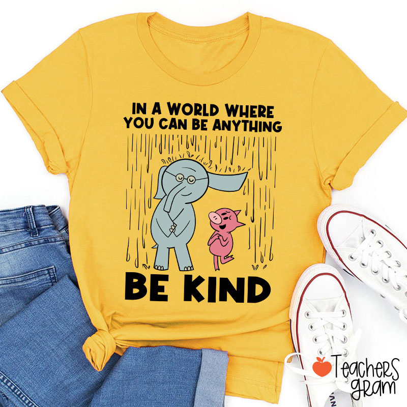 Be Kind In A World Where You Can Be Anything Teacher T-Shirt