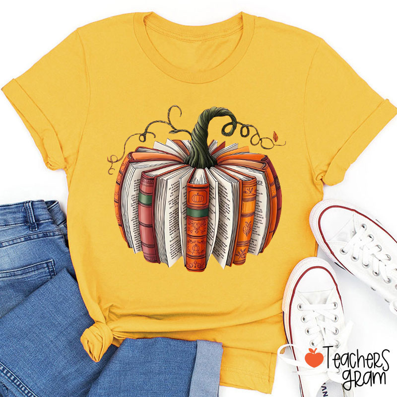 Pumpkin Book Teacher T-Shirt