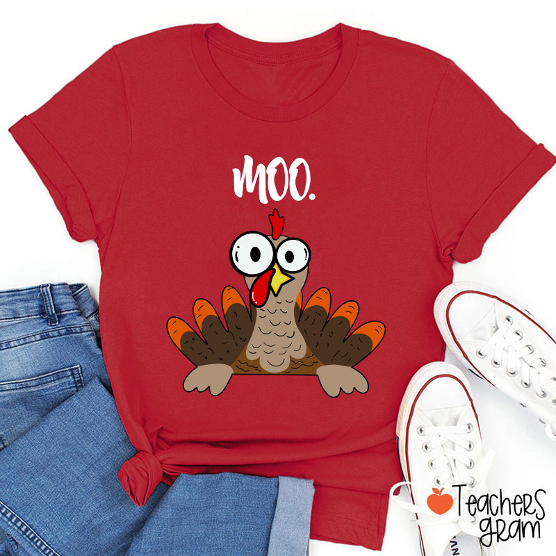 Rooster Crows Thanksgiving Teacher T-Shirt