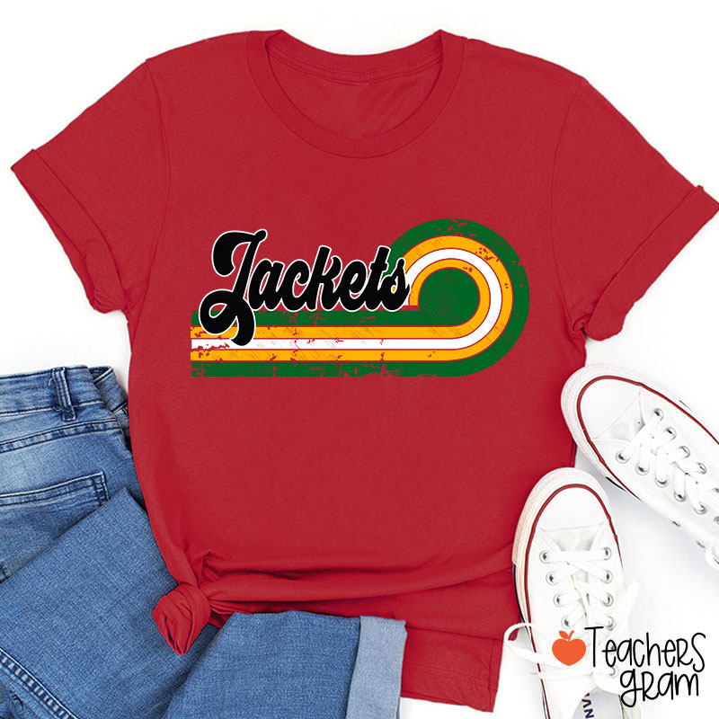 Personalized Retro Mascot School Spirit Teacher T-Shirt