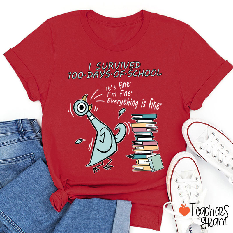 I Survived 100 Days Of School Teacher T-Shirt