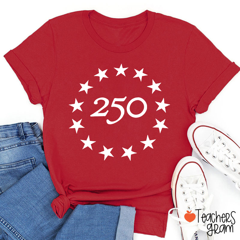 America 250 Flag Teacher T-Shirt