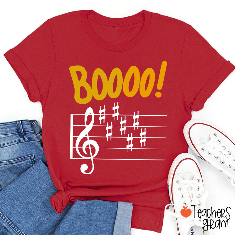 Boo Music Score Teacher T-Shirt