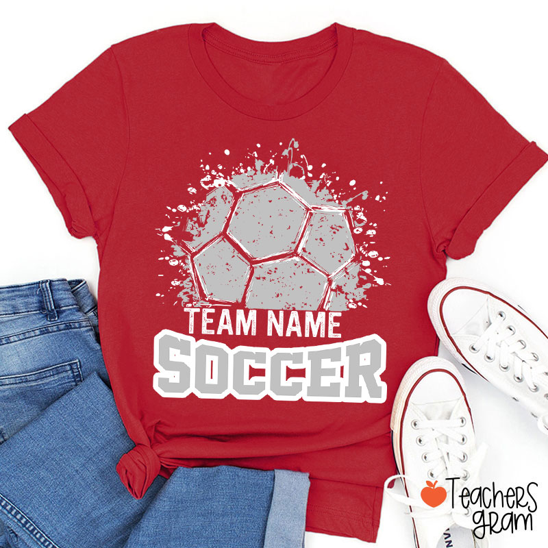 Personalized Team Name And Sport Splash Effect Teacher T-Shirt