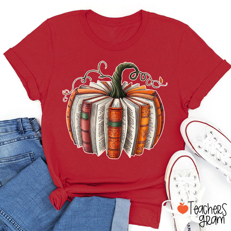 Pumpkin Book Teacher T-Shirt
