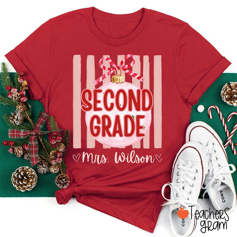 Personalized Vintage Grade Level Christmas Teacher Group Teacher T-Shirt