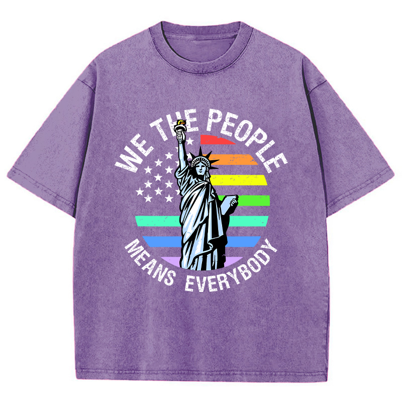We The People Means Everybody Teacher Washed T-Shirt