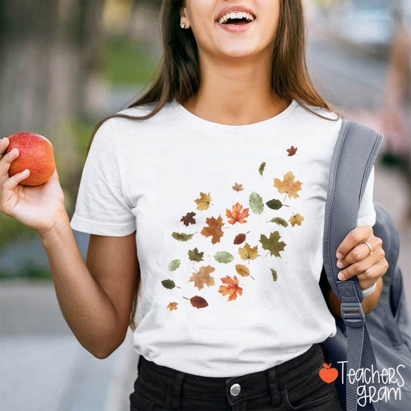 Autumn Leaves Teacher T-shirt