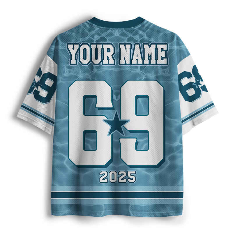 Personalized Name And Number Water Ripples Teacher Mesh Jersey