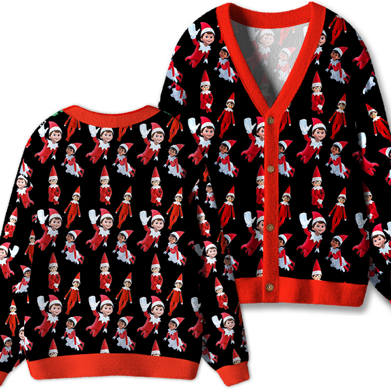The Elf On The Shelf Teacher Ugly Cardigan Sweaters