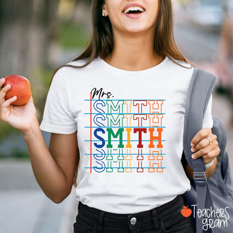 Personalized Color Name Stacked Teacher