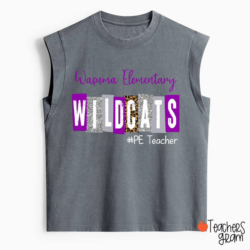 Personalized School Spirit Cheer For You Teacher Washed Tank Top