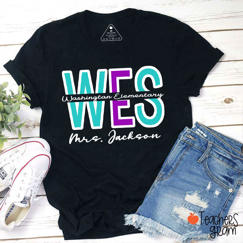 Personalized School Name Abbreviation School Color Teacher T-Shirt