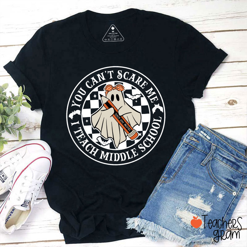Personalized You Can't Scare Me I Teach My Grade Spooky Teacher T-Shirt