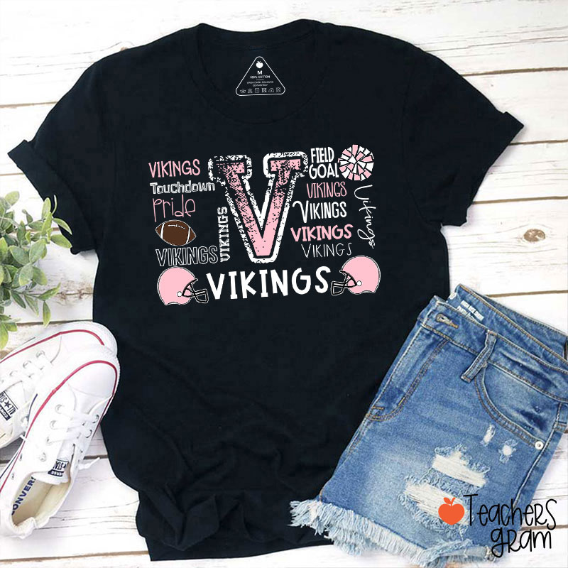 Personalized Mascot Football Pride Defense Field Goal Teacher T-Shirt