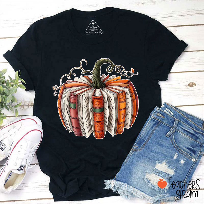 Pumpkin Book Teacher T-Shirt