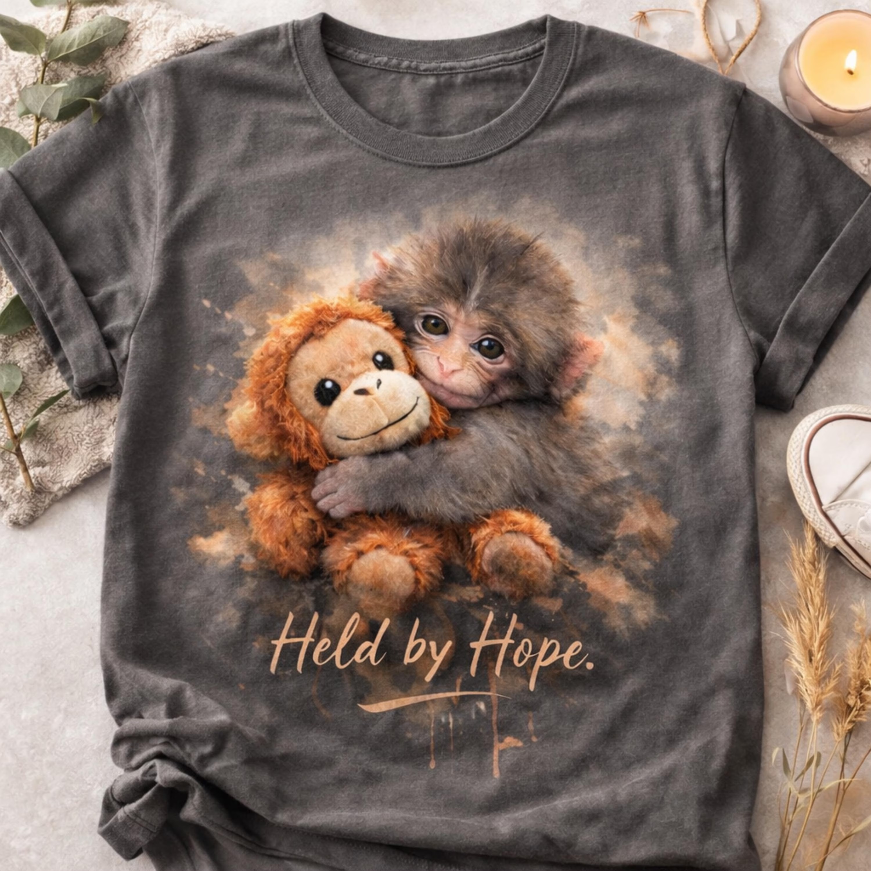 Held By Hope Punch Monkey Teacher Printed Super Soft T-Shirt