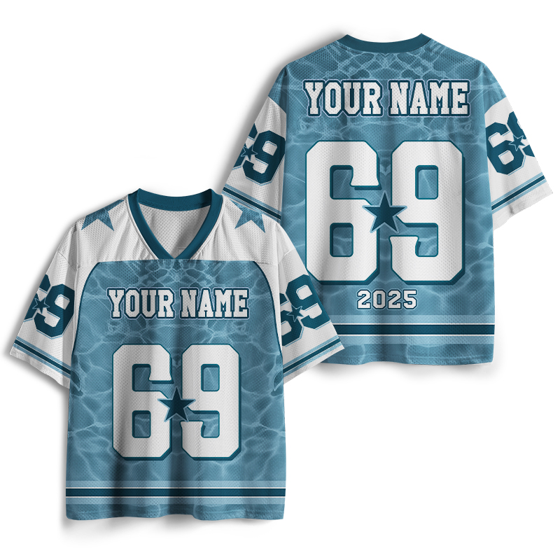 Personalized Name And Number Water Ripples Teacher Mesh Jersey