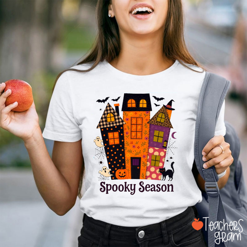 Preppy Spooky Season Teacher T-Shirt