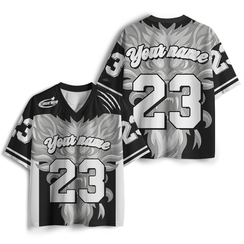 Personalized Name And Number Courage Black Cool Teacher Mesh Jersey