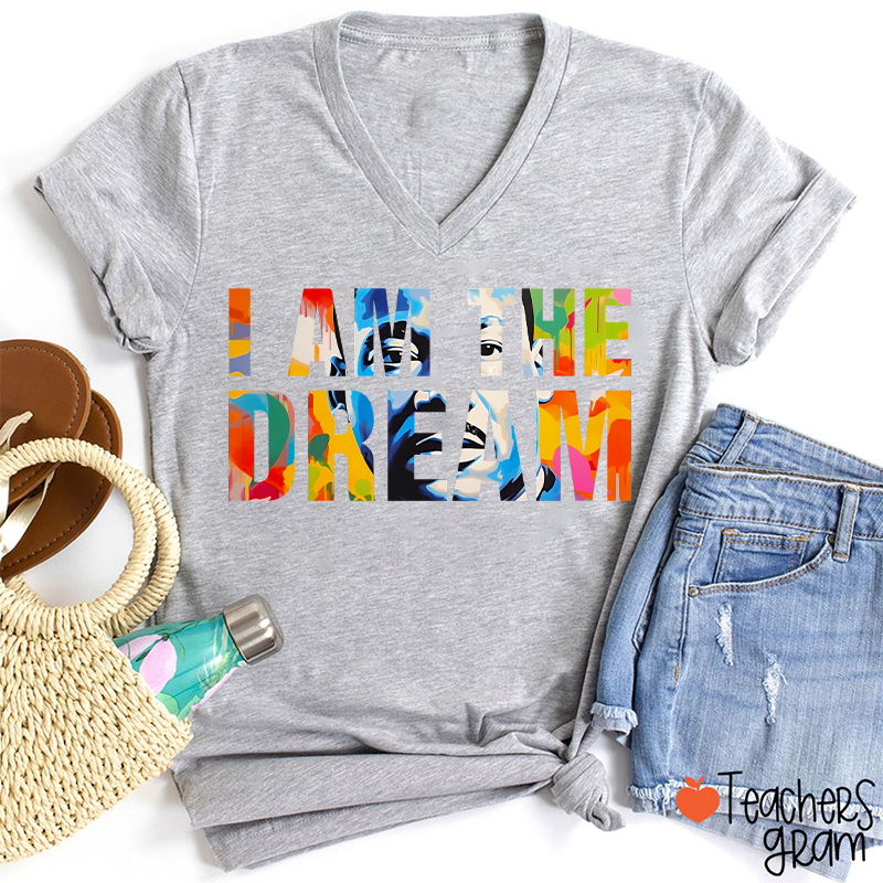 Dream Like A King Teacher Female V-Neck T-Shirt