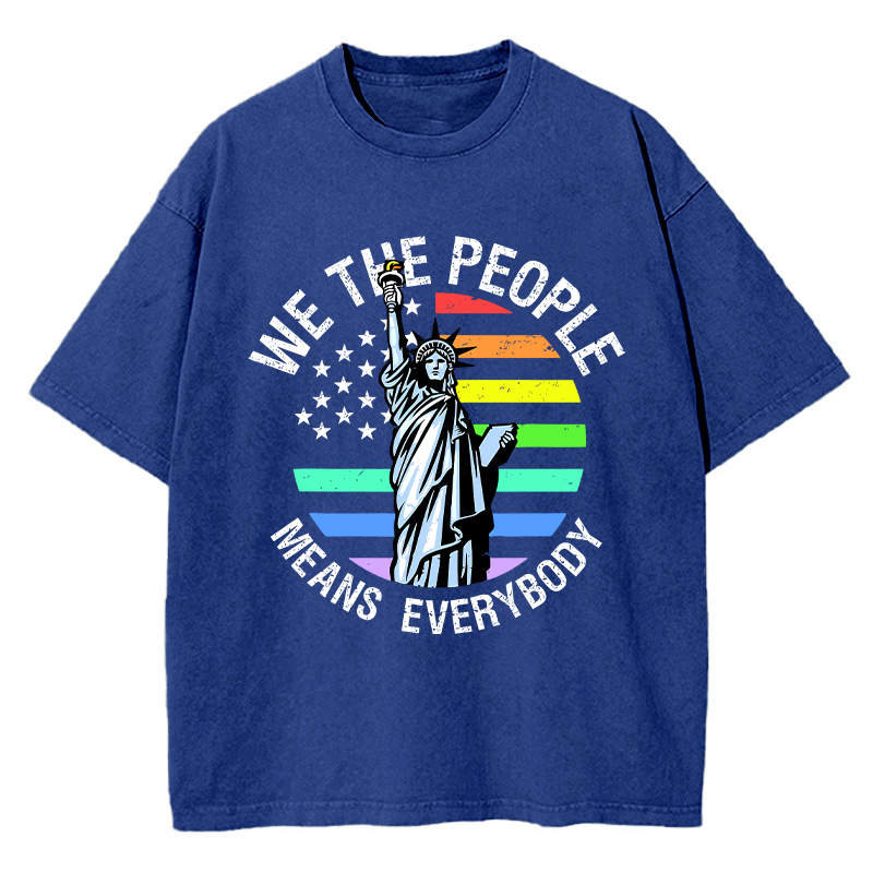 We The People Means Everybody Teacher Washed T-Shirt