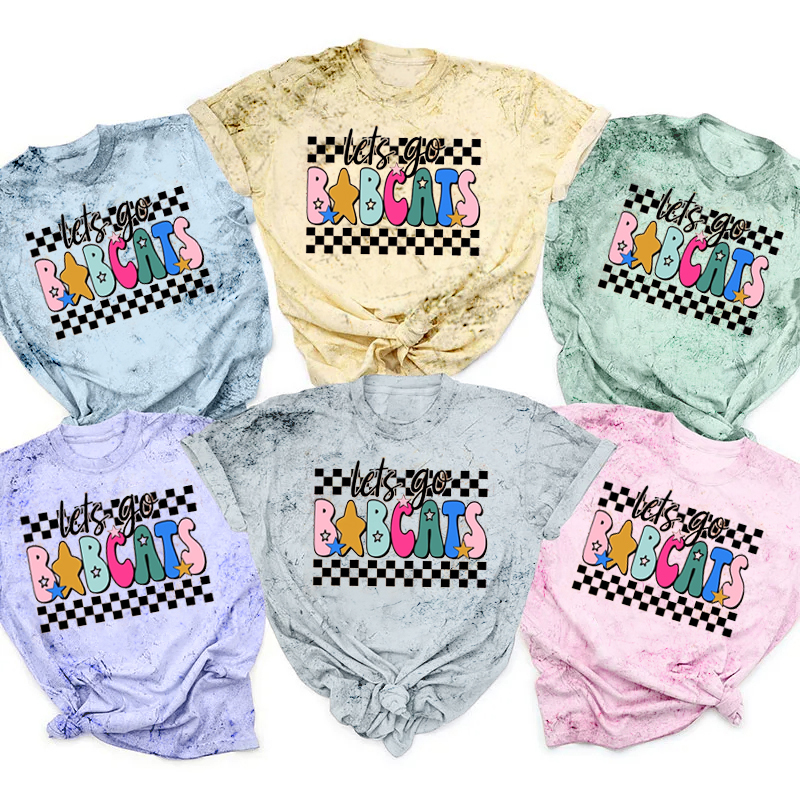 Personalized Mascot Let's Go School Spirit Checkered Teacher Printed Super Soft T-Shirt