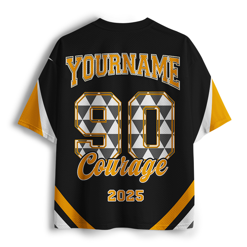 Personalized Name And Number Triangular Grid Courage Teacher Mesh Jersey