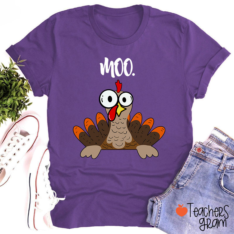 Rooster Crows Thanksgiving Teacher T-Shirt