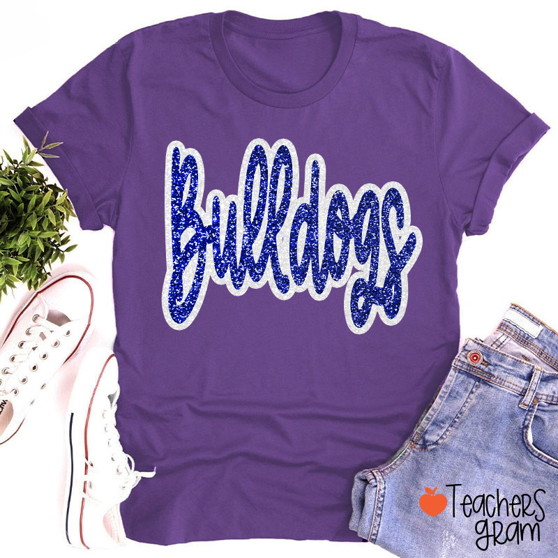 Personalized Mascot Glitter Cheer For Them Teacher T-Shirt