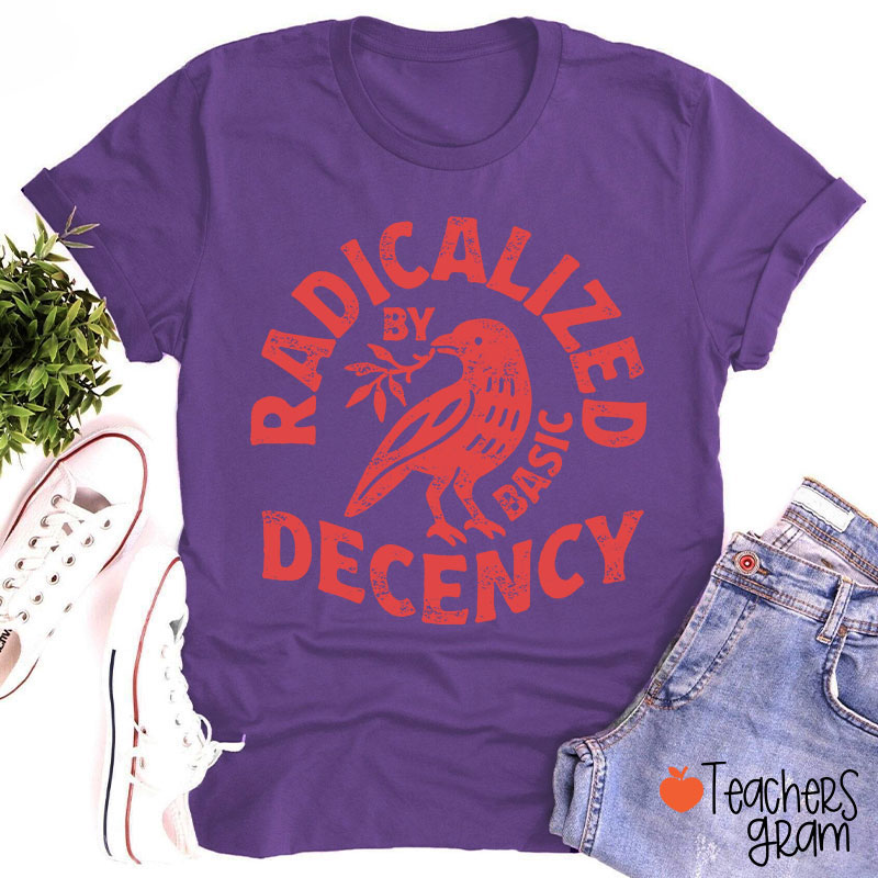 Radicalized By Basic Decency Feminist Teacher T-Shirt