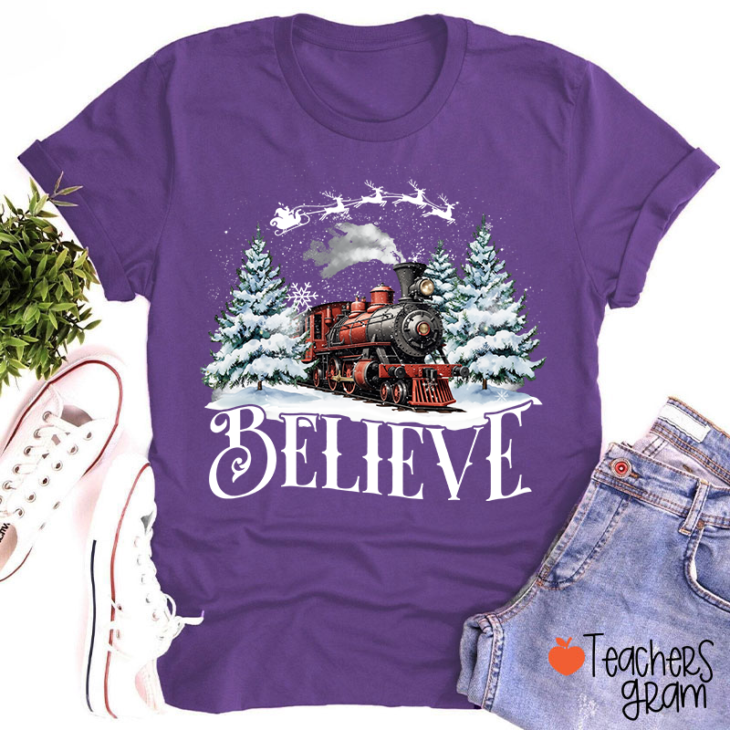 Believe Holiday Teacher T-Shirt