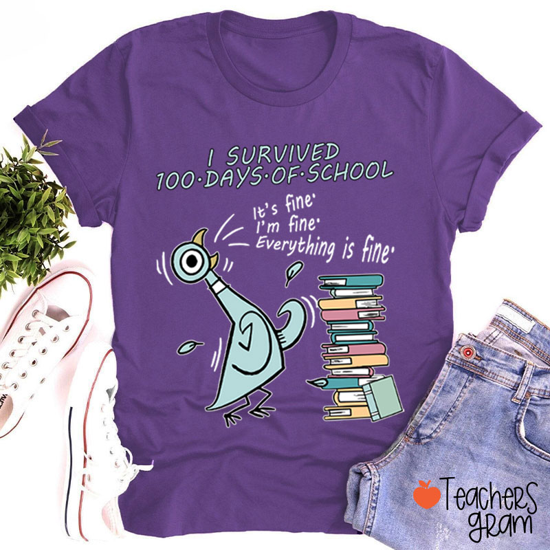 I Survived 100 Days Of School Teacher T-Shirt