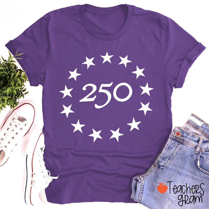 America 250 Flag Teacher T-Shirt