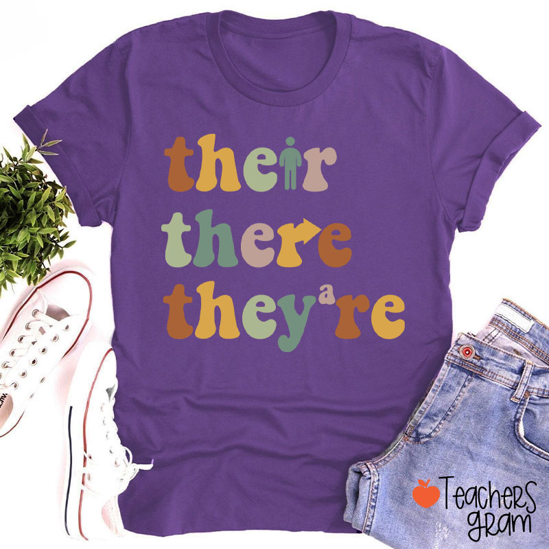 There Their They're Funny English Teacher T-Shirt